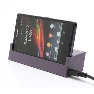Desktop Dock Sync Cradle Charger for Sony Xperia Z C6603 C6602 L36h HSPA+ LTE - Purple