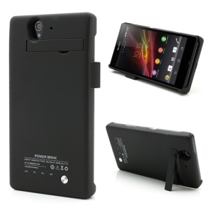 2800mAh Power Bank External Battery Charger Case Stand for Sony Xperia Z C6603 C6602 L36h - Black