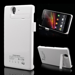 2800mAh Power Bank External Battery Charger Case Stand for Sony Xperia Z C6603 C6602 L36h - White