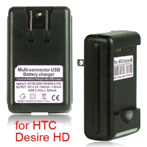Wall Battery Charger with USB Port for HTC Desire HD & HTC Inspire 4G
