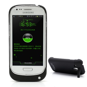 2000mAh Power Pack External Backup Battery Case Charger for Samsung Galaxy S3 Mini I8190 - Black