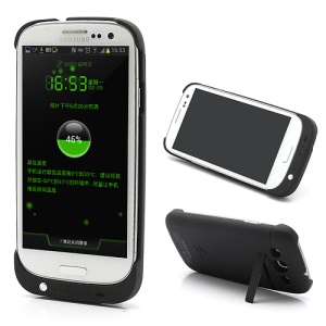 3200mAh Power Bank Battery Charger Case Stand for Samsung Galaxy S 3 III I9300 I747 L710 T999 I535 R530 - Black