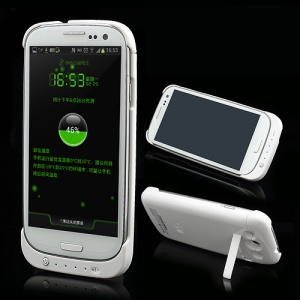 3200mAh Power Bank Battery Charger Case Stand for Samsung Galaxy S 3 III I9300 I747 L710 T999 I535 R530 - White