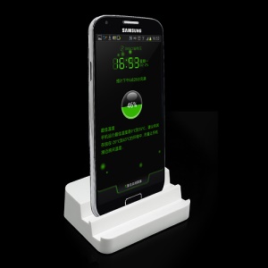 White Desktop Dock Cradle Charger Stand for Samsung i9500 Galaxy S4