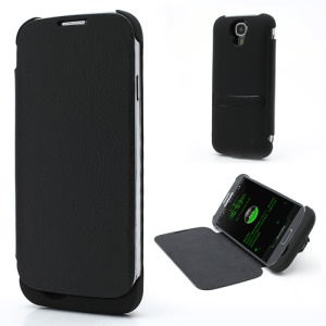 3300mAh Leather Flip Battery Backup Power Case for Samsung Galaxy S IV S4 i9500 i9502 i9505 - Black