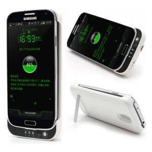 3800mAh Backup Battery Charger Stand Cover for Samsung Galaxy S IV S4 i9500 i9502 i9505 - White