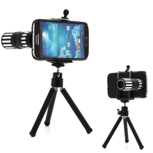 12x Zoom Telephoto Camera Lens + Tripod + Universal Bracket + Hard Plastic Case for Samsung Galaxy S IV S4 i9500 i9505 I9502