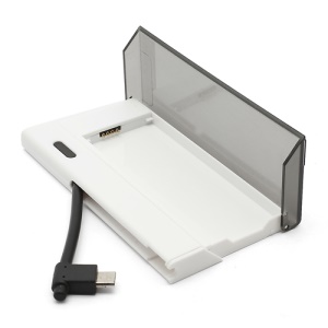 Portable Mini Battery Charger Bundle with Bulit-in Micro USB Cable for BlackBerry Z10 BB 10 - White