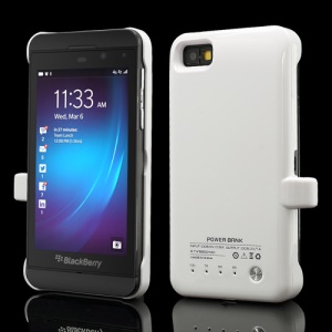 2200mAh External Battery Power Bank Charger Case for BlackBerry Z10 - White