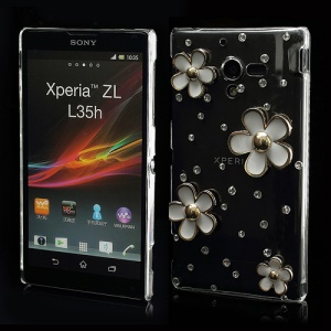 Charming Flowers Rhinestone Back Case for Sony Xperia ZL C6503 C6502 C6506 L35h