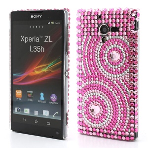 Concentric Circles Rhinestone Back Case for Sony Xperia ZL C6503 C6502 C6506 L35h