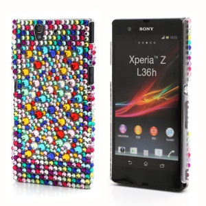 Colorful Rhinestone Bling Protective Hard Shell for Sony Xperia Z C6603 C6602 L36h HSPA+ LTE