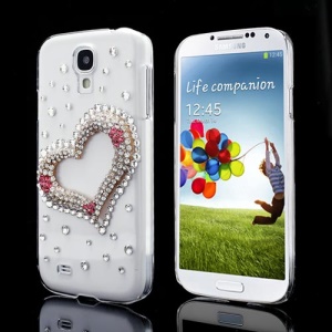 Sparkling Diamond Heart Crystal Case Cover for Samsung Galaxy S IV 4 i9500 i9505