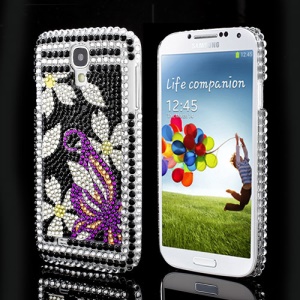 Blossom Bling Rhinestone Crystal Hard Shell Case for Samsung Galaxy S IV 4 i9500 i9505