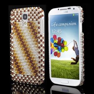 Samsung Galaxy S IV 4 i9500 i9505 Brown Twill Stripe Design Diamond Case