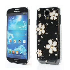 3D White Flower Rhinestone Case for Samsung Galaxy S4 i9500 i9505