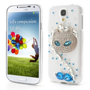 3D Adorable Cat Twinkling Rhinestone Case Cover for Samsung Galaxy S4 i9500 i9502 i9505