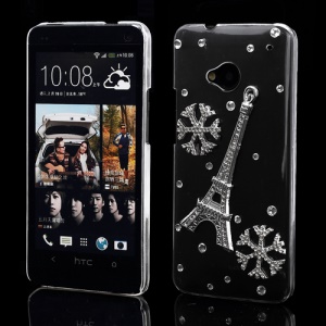 Bling Bling Eiffel Tower Crystal Rhinestone Case for HTC One M7 801e