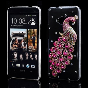Luxury 3D Peacock Diamond Case Cover for HTC One M7 801e