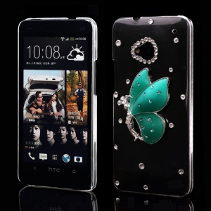 Butterfly Fairy Crystal Rhinestone Case Cover for HTC One M7 801e