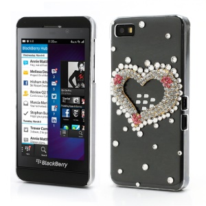 Bling Loving Heart BlackBerry Z10 BB 10 Diamond Crystal Shell Case