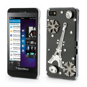 Shiny Diamond Snowflake & Eiffel Tower Crystal Case for BlackBerry Z10 BB 10