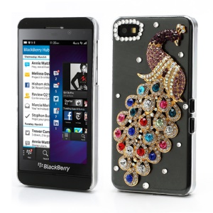 Luxury Peacock Diamond Crystal Shell Case for BlackBerry Z10 BB 10