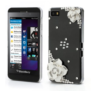 Glittery Diamond Blossom Chinese Rose Crystal Case for BlackBerry Z10 BB 10