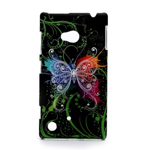 Colorful Butterfly Plastic Case Cover for Nokia Lumia 720 (Black Background)