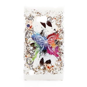Fluttering Butterfly Hard Case Cover for Nokia Lumia 720 (White Background)