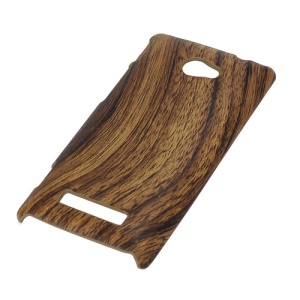 Wood Grain Leather Coated Hard Cover Case for HTC Windows Phone 8X Accord