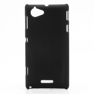 Rubberized Hard Plastic Case Accessories for Sony Xperia L S36h C2105 C2104 - Black