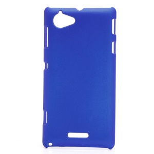 Rubberized Hard Plastic Case Accessories for Sony Xperia L S36h C2105 C2104 - Dark Blue