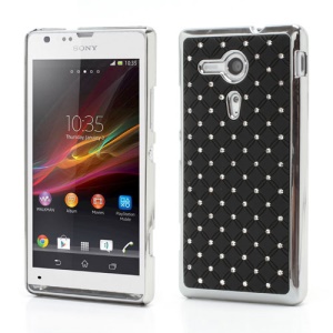 Bling Rhinestone Starry Sky Electroplating Hard Case for Sony Xperia SP C5303 C5302 C5306 M35h - Black