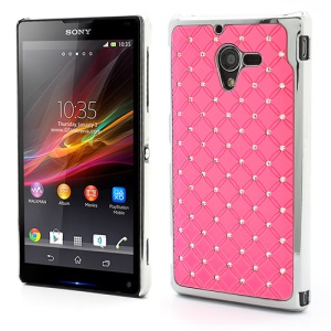 Shiny Starry Sky Rhinestone Electroplated Hard Case for Sony Xperia ZL C6503 C6502 C6506 L35h - Pink