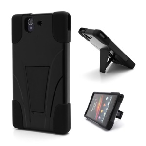 Premium Plastic & Silicone Combo Cover Case Kickstand for Sony Xperia Z C6603 L36h Yuga