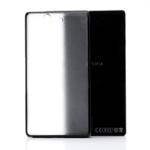 Frosted Translucent Back Plastic & Glossy TPU Frame Hybrid Case for Sony Xperia Z L36h L36i C6603 Yuga - Black