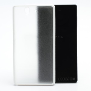 Frosted Translucent Back Plastic &amp; Glossy TPU Frame Hybrid Case for Sony Xperia Z L36h L36i C6603 Yuga - White