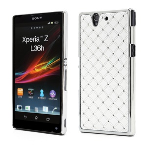 Babysbreath Rhinestone Hard Cover for Sony Xperia Z C6603 C6602 L36h HSPA+ LTE - White