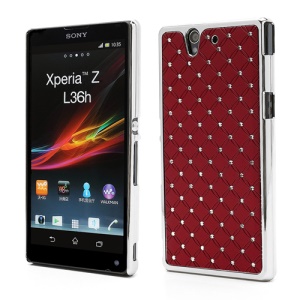 Babysbreath Rhinestone Hard Cover for Sony Xperia Z C6603 C6602 L36h HSPA+ LTE - Red
