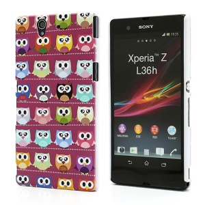 Multiple Owls Plastic Case for Sony Xperia Z C6603 C6602 L36h HSPA+ LTE - Purple Background