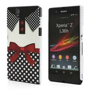Pretty Bowknot Print Plastic Case Shell for Sony Xperia Z C6603 C6602 L36h HSPA+ LTE