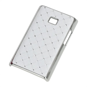 Baby-Breath Diamond Plating Hard Back Case for LG Optimus L3 E400 - White
