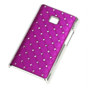 Baby-Breath Diamond Plating Hard Back Case for LG Optimus L3 E400 - Rose