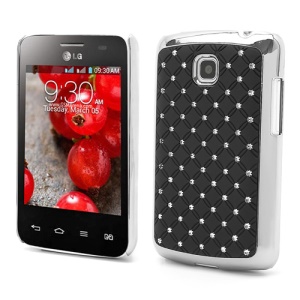 Bling Starry Sky Rhinestone Plating Hard Cover for LG Optimus L3 II Dual E435 - Black