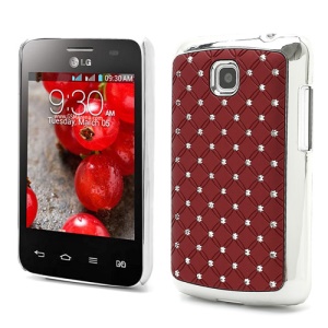 Bling Starry Sky Rhinestone Plating Hard Cover for LG Optimus L3 II Dual E435 - Red