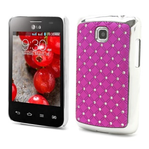 Bling Starry Sky Rhinestone Plating Hard Cover for LG Optimus L3 II Dual E435 - Rose