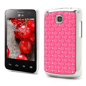 Bling Starry Sky Rhinestone Plating Hard Cover for LG Optimus L3 II Dual E435 - Pink