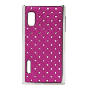 Baby-Breath Rhinestone Plating Hard Cover Case for LG Optimus L5 E610 E612 - Rose