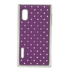 Baby-Breath Rhinestone Plating Hard Cover Case for LG Optimus L5 E610 E612 - Purple